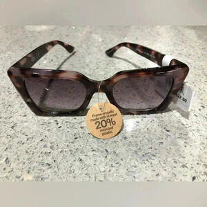 Ophelia Roe Clear Pink Leopard Print Cat Eye Sunglasses 100%UV